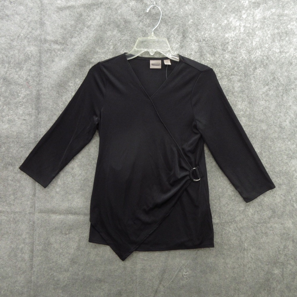 Weekend by Chico's Women's T Shirt Top O US 4 Polyester D-Ring Long Sleeve New